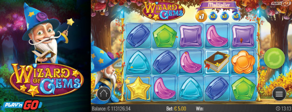 Play'n GO Wizard of Gems Mobile Slot Screenshot