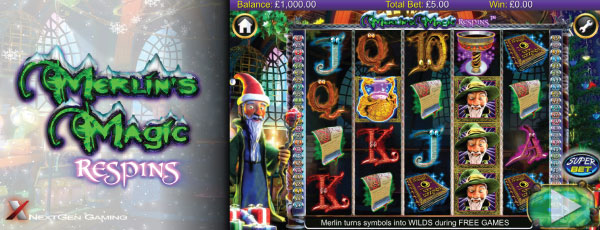 NextGen Merlins Magic Respins Christmas Slot