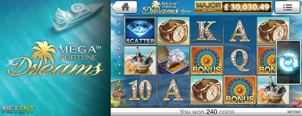 Mega Fortune Dreams Mobile Slot Reels