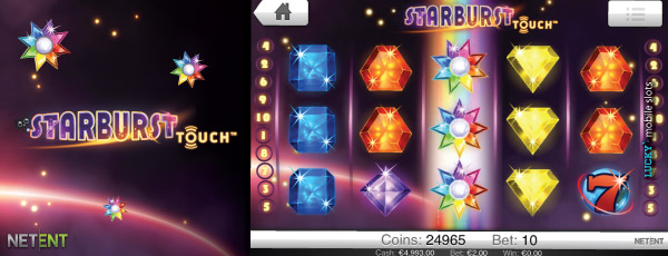 NetEnt Starburst Touch Mobile Slot Screenshot