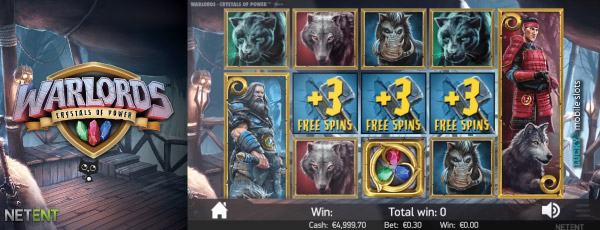 Mobile Warlords Crystal of Power Barbarian Free Spins Feature