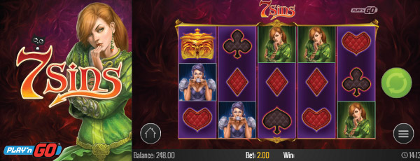 7 Sins Mobile Slot Game Reels