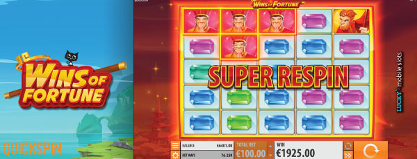 Quickspin Wins of Fortune Slot Machine Super Respin