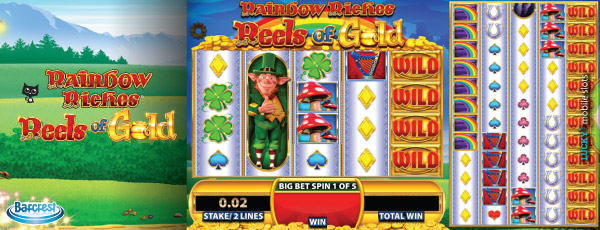 Rainbow Riches Reels of Gold Slot With Colossal Reels