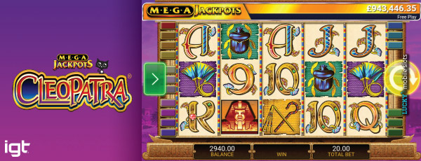 IGT Cleopatra MegaJackpots Slot On iPad
