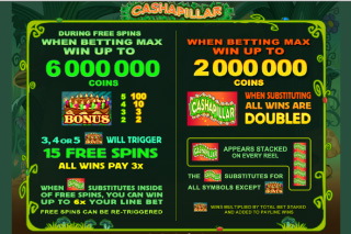 Cashapillar Slot Bonus Features