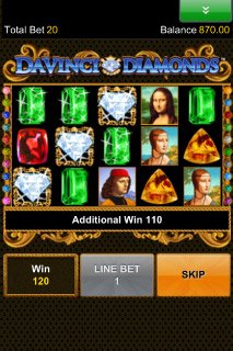 Da Vinci's Diamonds Mobile Slot Screenshot