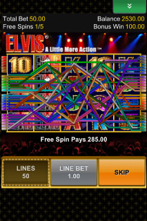 Elvis Mobile Slot Free Spins Win