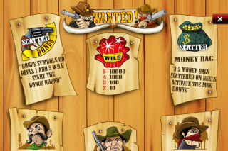 Wanted Mobile Slot Paytable
