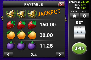 Bell of Fortune Classic Slot Paytable