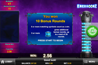 Energoonz Mobile Slot Bonus Round