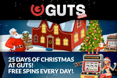 25 Days of Christmas - Get Free Spins Every Day at Guts Casino