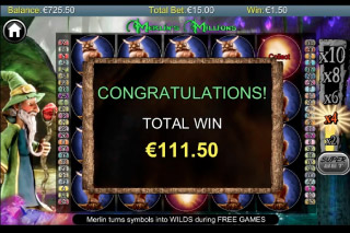 Merlins Millions Mobile Slot Bonus Win