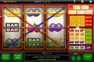 Seven's Mobile Slot Paylines