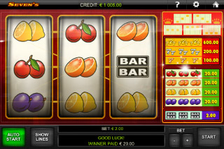 Seven's Mobile Slot Screenshot