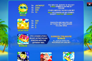 Beach Life Mobile Slot Paytable