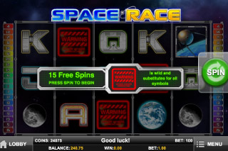 Space Race Mobile Slot Free Spins Win