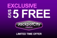 Get Your 5 Free at JackpotCity Casino While Stocks Last