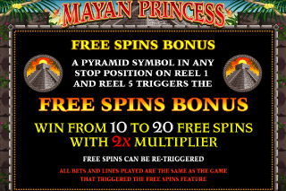 Mayan Princess Mobile Slot Free Spins Bonus