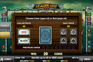 Dragon Ship Mobile Slot Gamble Feature