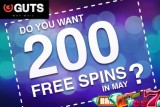 Get an Extra 100 Free Spins at Guts Casino in May