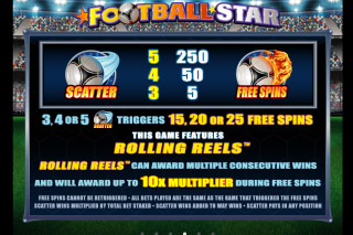 Football Star Mobile Slot Paytable