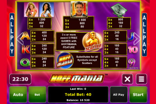 Hoffmania Mobile Slot Paytable
