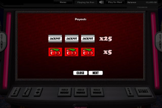 Jackpot Cherries Mobile Slot Paytable