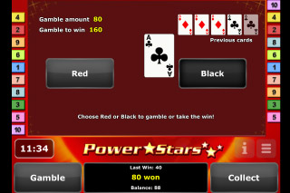 Power Stars Mobile Slot Gamble Feature