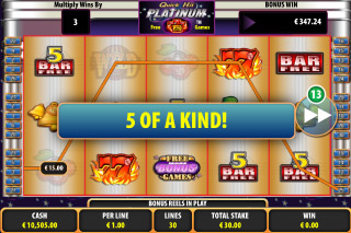 Quick Hit Platinum Mobile Slot Five of Kind Win