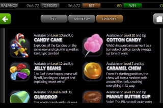 SugarPop Mobile Slot Paytable