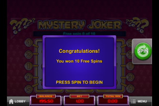 Mystery Joker Mobile Slot Free Spins Win