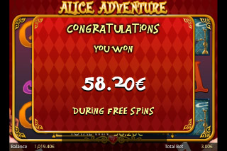 Alice Adventure Mobile Slot Free Spins Win