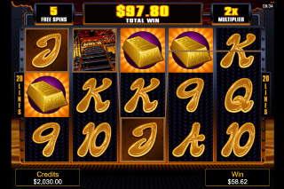 Liquid Gold Mobile Slot Free Spin Reels