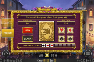 Royal Masquerade Mobile Slot Gamble Feature