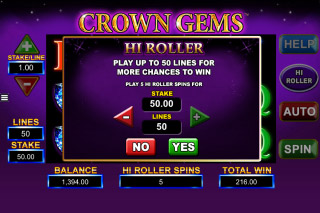 Crown Gems Mobile Slot Hi Roller Feature
