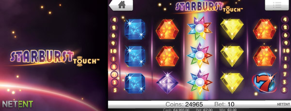 NetEnt Starburst Touch Mobile Slot Screenshot