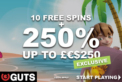 Use Guts Mobile Casino Bonus Code: Lucky 250