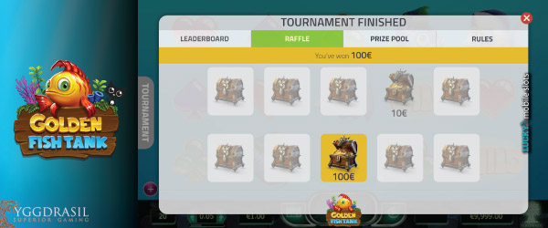 Golden Fish Tank Tournament Raffle Example