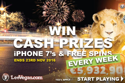 Win Cash Prizes & LeoVegas Free Spins Every Week