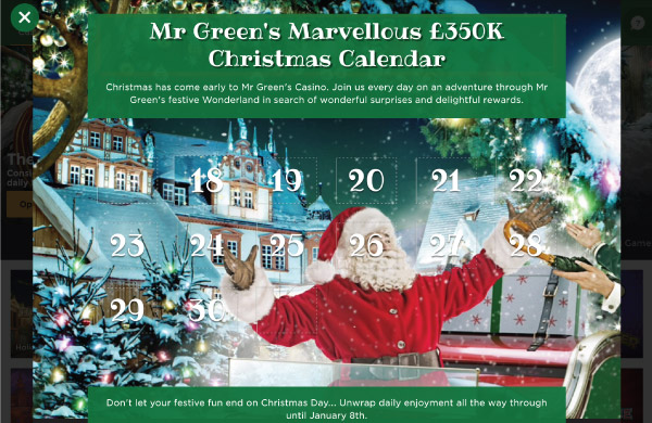 Mr Green's Marvellous £€350K Christmas Calendar