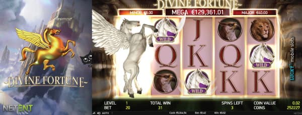 New NetEnt Divine Fortune Jackpot Slot Wilds Example