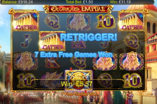 Glorious Empire Mobile Slot Free Spins Retrigger