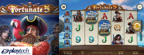 Playtech Fortunate 5 Mobile Slot Game
