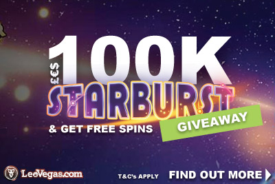 LeoVegas Mobile Casino 100K Starburst Giveaway & Free Spins