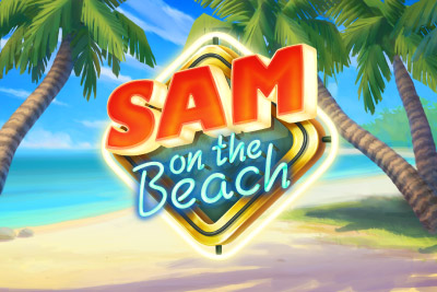 Sam on the Beach Mobile Slot Logo