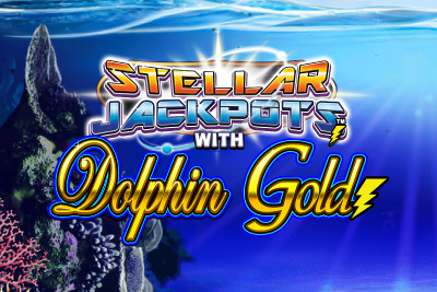 Dolphin Gold Stellar Jackpots Mobile Slot Logo