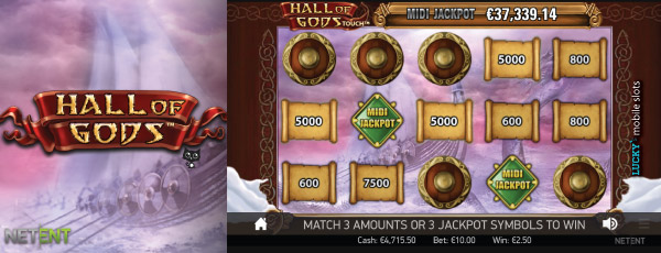 Hall of Gods Touch Jackpot Game