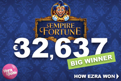 Empire Fortune Jackpot Win at Vera&John Casino