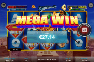 Superman II Mobile Slot Mega Win